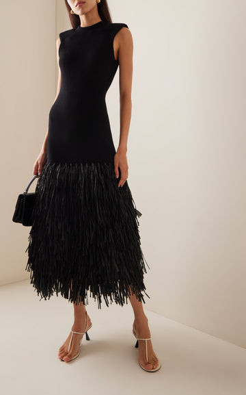 Noir Fringe Kleid