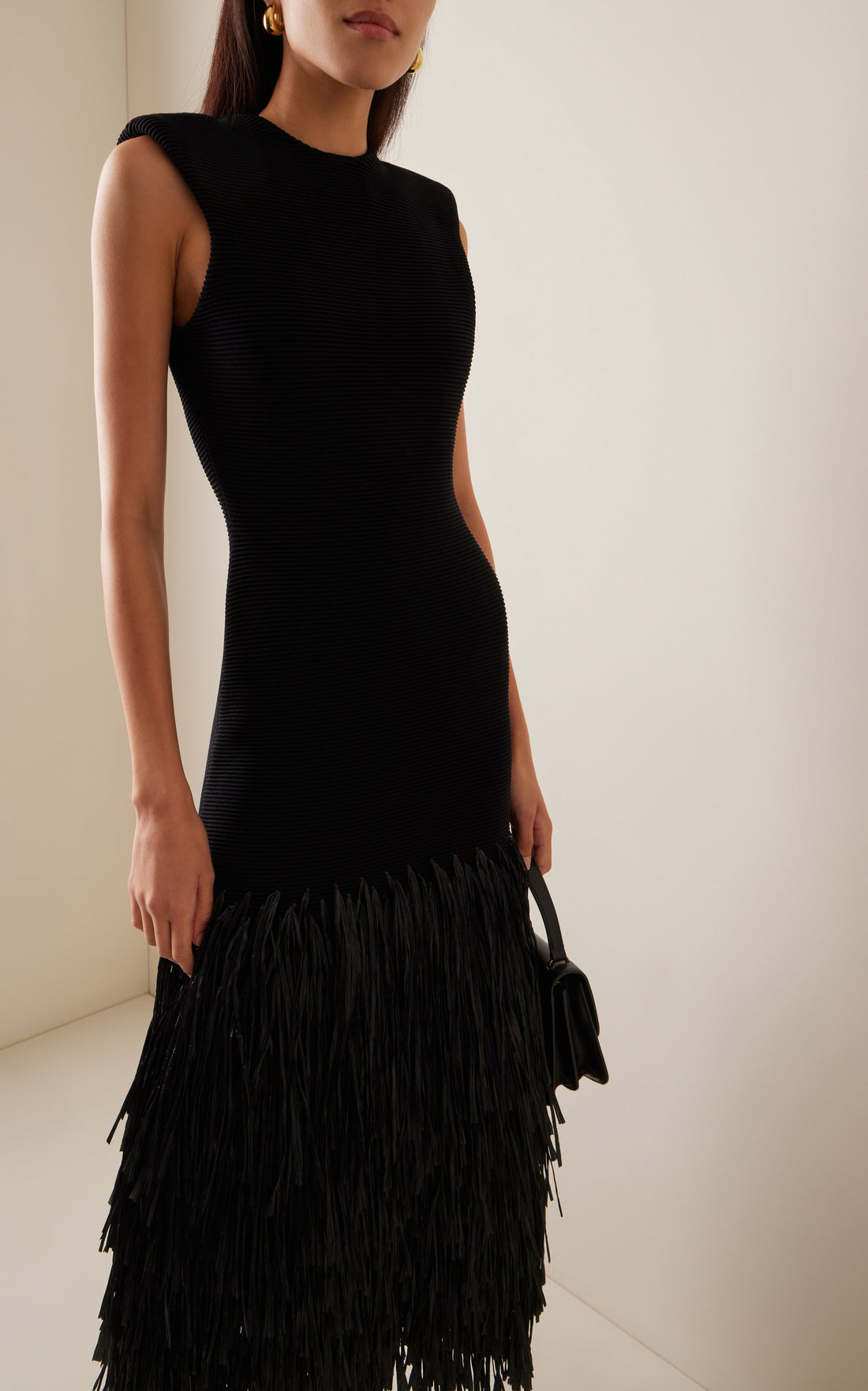 Noir Fringe Kleid